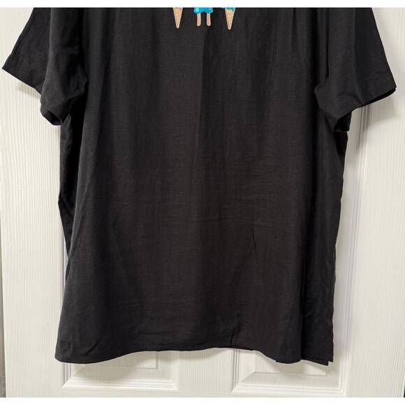 The Quacker Factory Linen Blend Embroidered Ice Cream Popsicles Top Size 1X - Picture 13 of 13